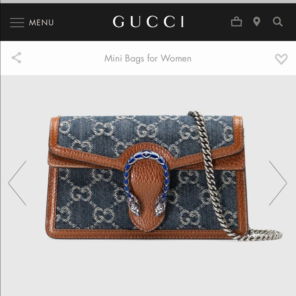 COPY - Gucci Dark Denim Small Shoulder bag worn once. Includes original box